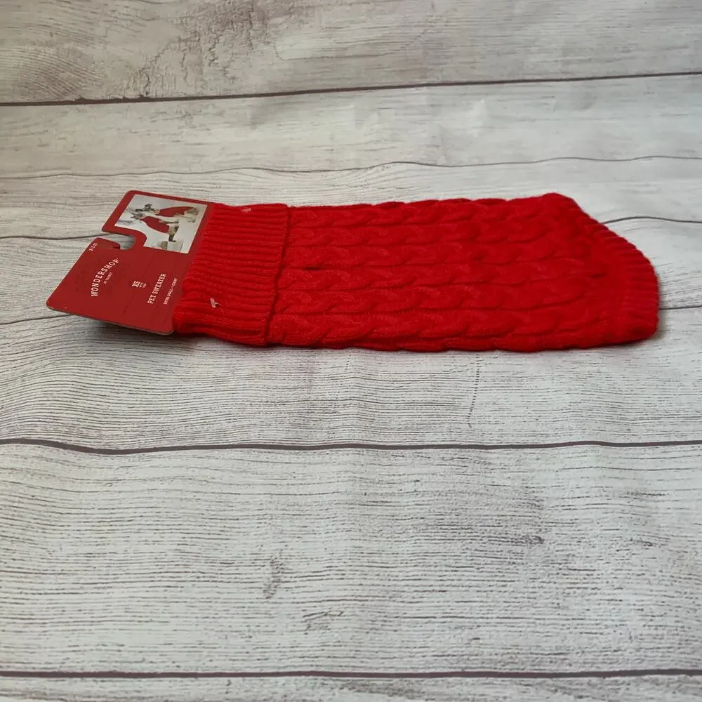Wondershop at Target Red Knit Pet Sweater Pullover Size XS Up To 10lbs Cat Dog